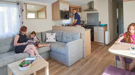 Intérieur d'un mobil home du Camping de Oase Pays-Bas